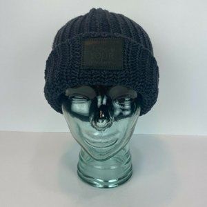 Love Your Melon‎ Beanie Hat Winter Cuffed Knit Navy Blue Patch Winter